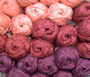 Pink, berry & purple yarn